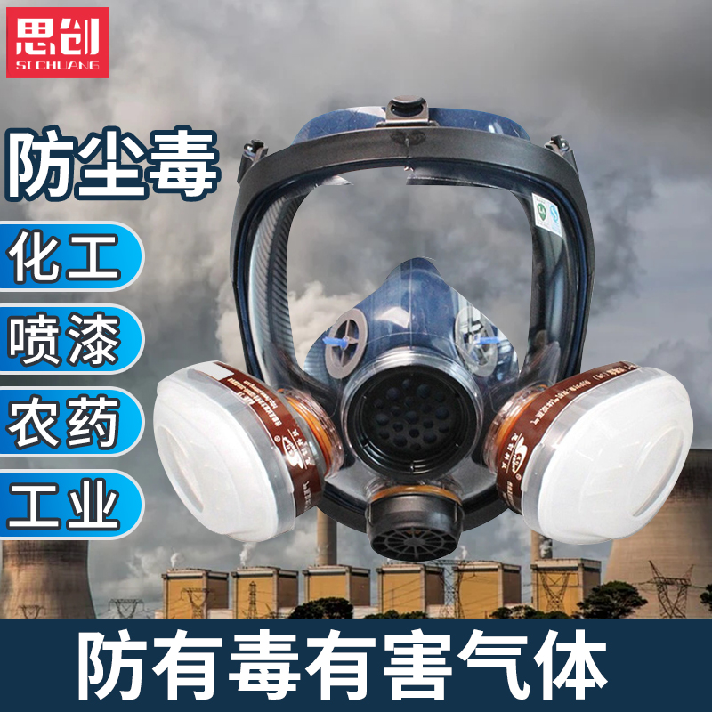 思創(chuàng)防毒面具全面罩呼吸器防化工氣體生化甲醛液氨噴漆面罩全面具